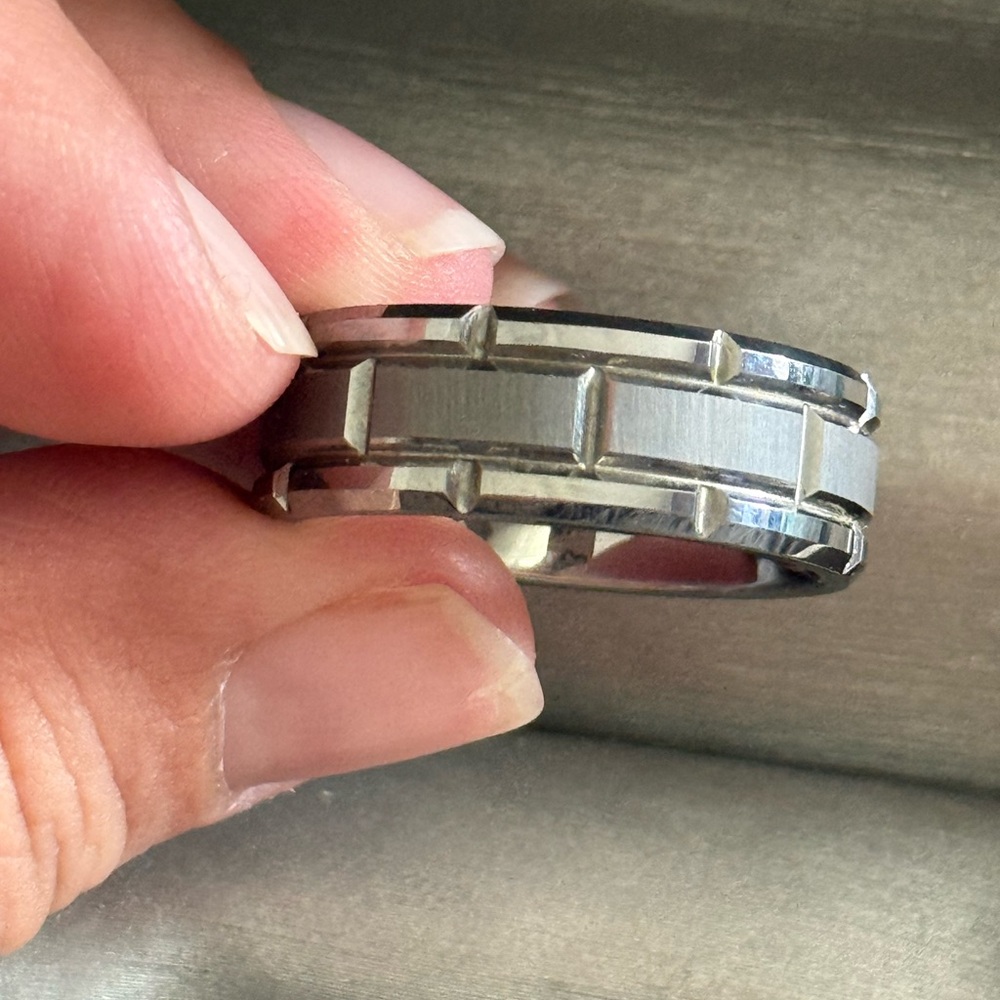 Silver Titanium Band Ring